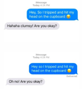 tekstbesked med 2 forskellige betydninger