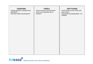 skabelon til egenskab, fordel og værdi