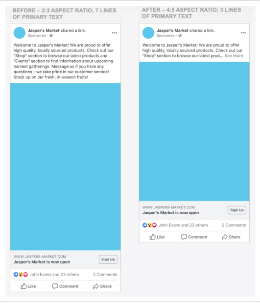 facebook opdaterer mibilvisning af annoncer
